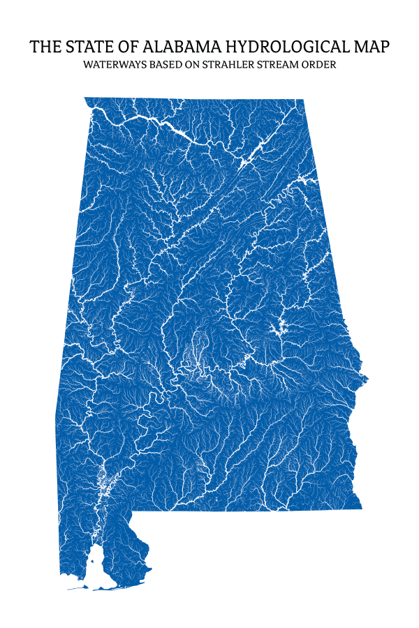 Alabama-Rivers & Lakes Map