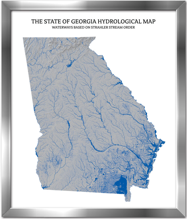 Georgia- Rivers & Lakes Map - US River Maps