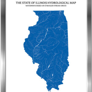 Illinois- Rivers & Lakes Map