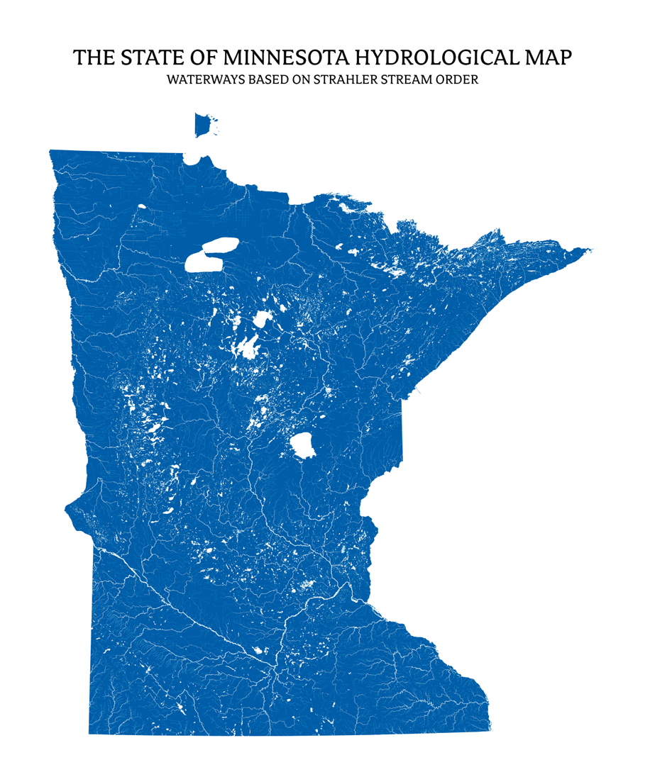Minnesota Rivers & Lakes Map US River Maps