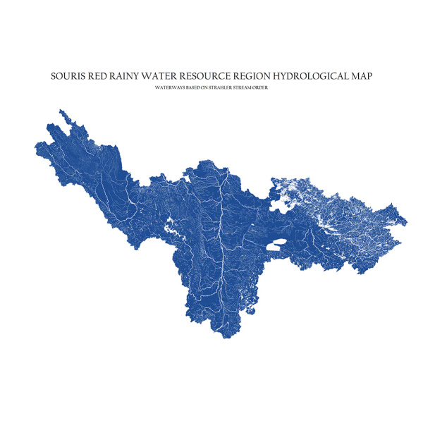 Souris Red Rainy Watershed Map US River Maps