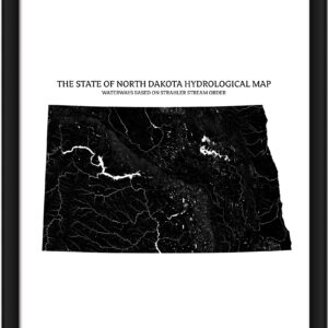 North Dakota- Rivers & Lakes Map